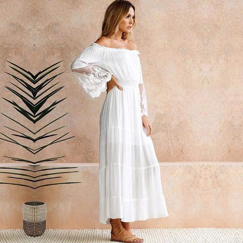 Lesley | Women's Elegant Off-Shoulder Maxi Dress