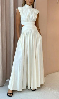 Christine | Women's High Neck Sleeveless Maxi Dress