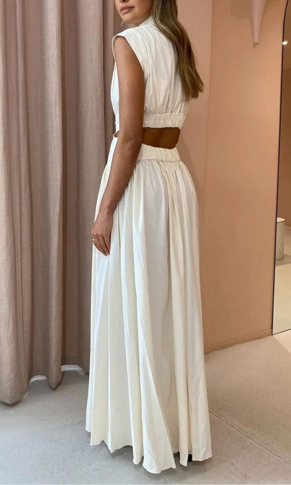 Christine | Women's High-Neck Cutout Maxi Dress