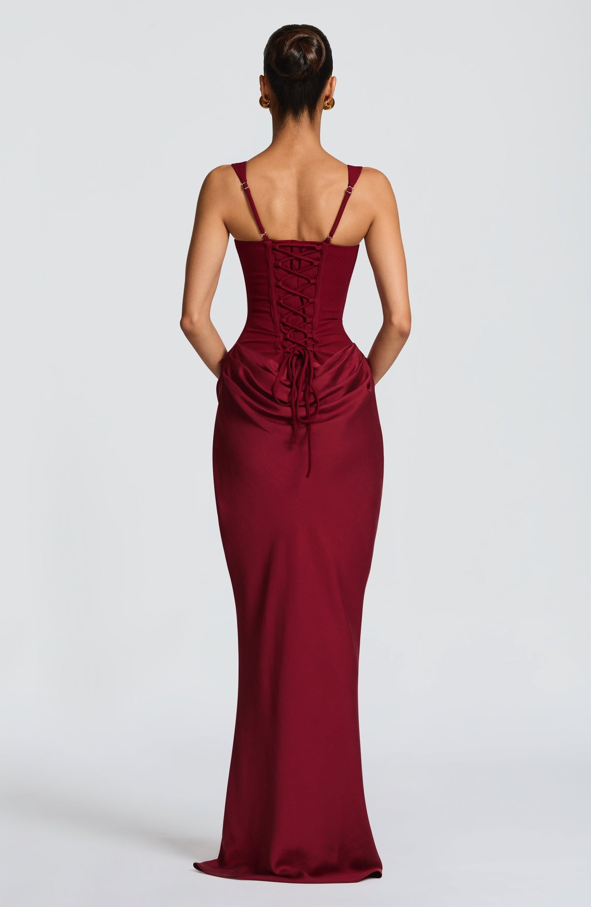 Caroline | Women's Elegant Draped Square Neck Dress