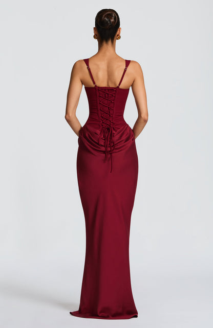 Caroline | Women's Elegant Draped Square Neck Dress
