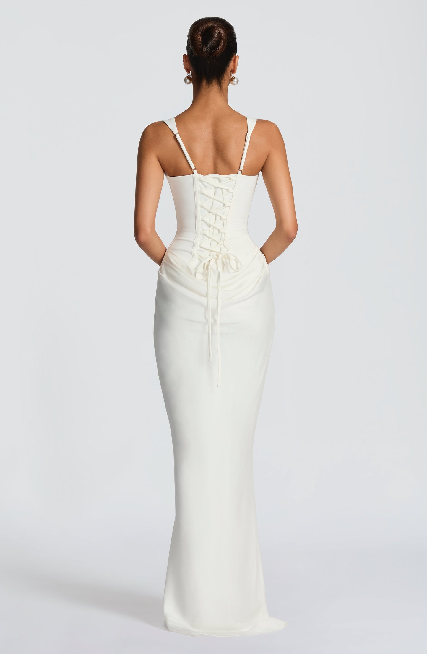 Caroline | Women's Elegant Draped Square Neck Dress