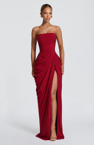 Evie | Women's Strapless Draped Corset Dress