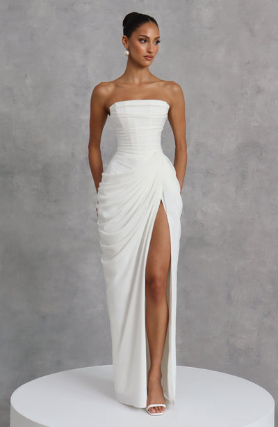 Evie | Women's Strapless Draped Corset Dress