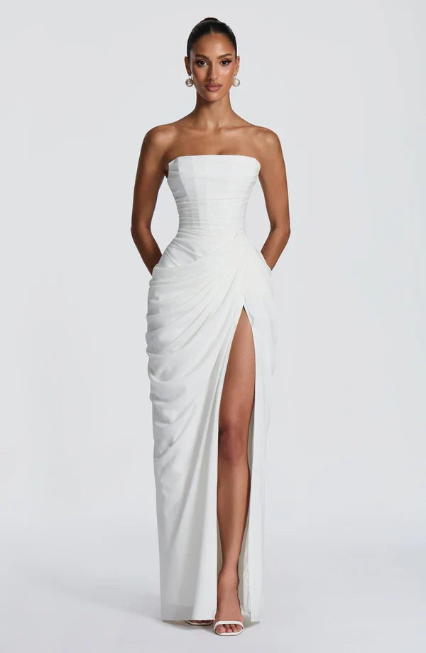 Klara | Women's Elegant Strapless Lace-Up Corset Dress