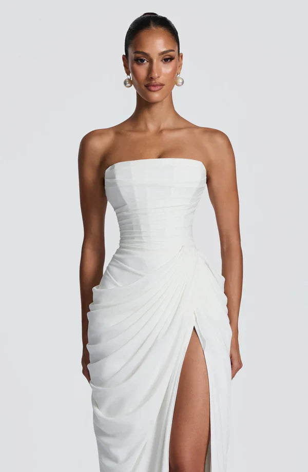 Klara | Women's Elegant Strapless Lace-Up Corset Dress