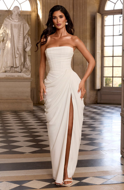 Evie | Women's Strapless Draped Corset Dress