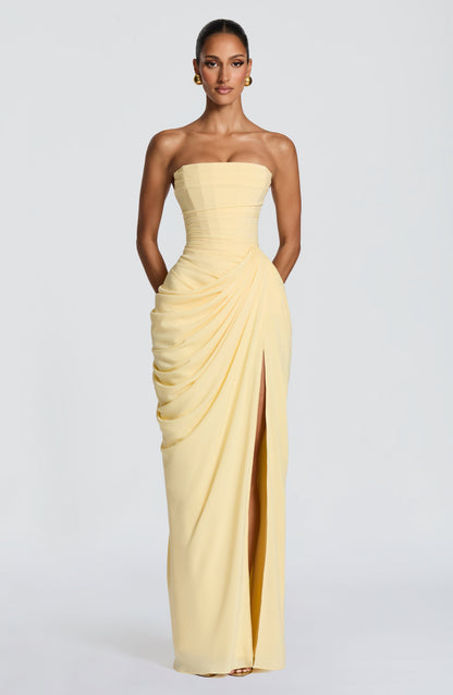 Evie | Women's Strapless Draped Corset Dress