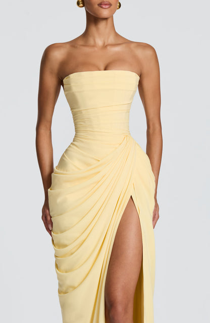 Evie | Women's Strapless Draped Corset Dress