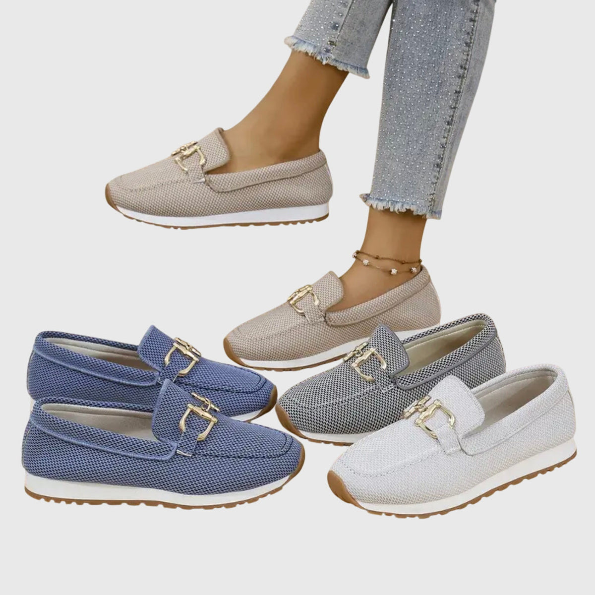 Lucy | Women's Textured Slip-On Loafer Sneakers