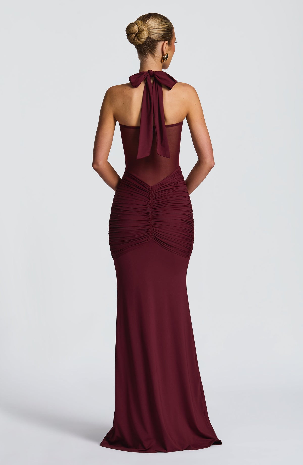 Deborah | Women's Ruched Halter Evening Gown