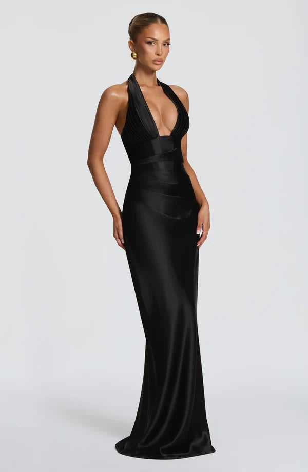 Phoebe | Women's Satin Gown Wedding Guest Dress