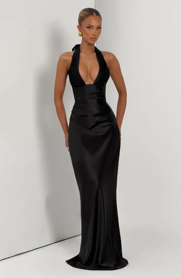 Phoebe | Women's Satin Gown Wedding Guest Dress