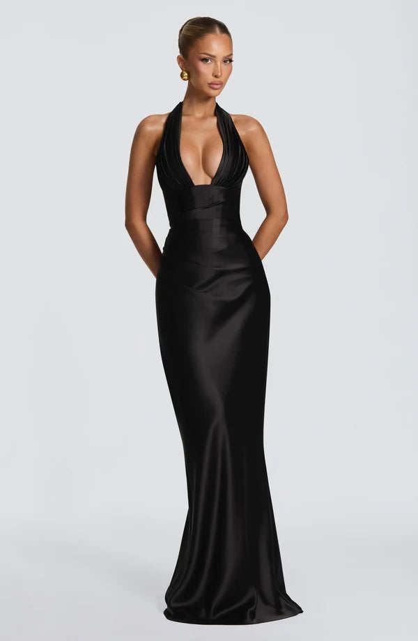 Phoebe | Women's Satin Gown Wedding Guest Dress