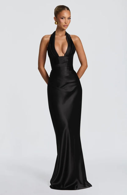 Phoebe | Women's Satin Gown Wedding Guest Dress