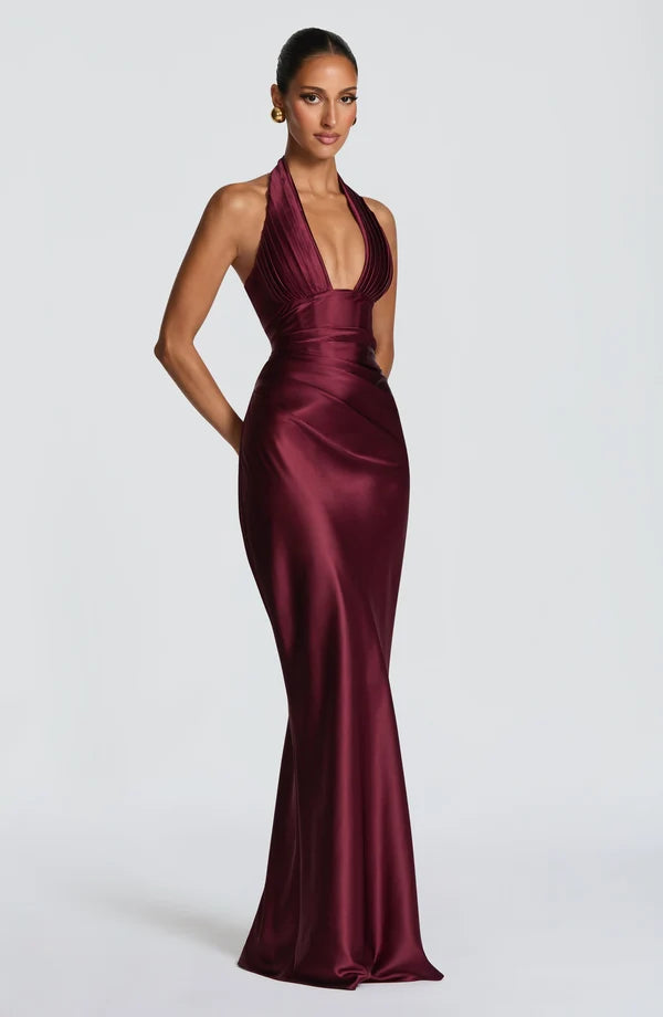 Phoebe | Women's Satin Gown Wedding Guest Dress