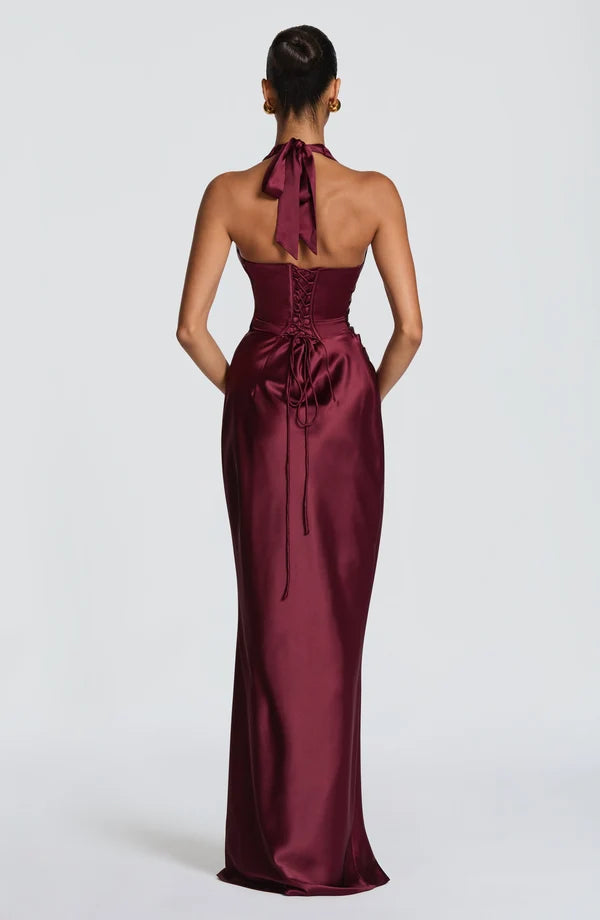 Phoebe | Women's Satin Gown Wedding Guest Dress