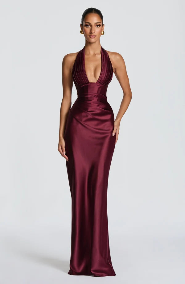 Phoebe | Women's Satin Gown Wedding Guest Dress