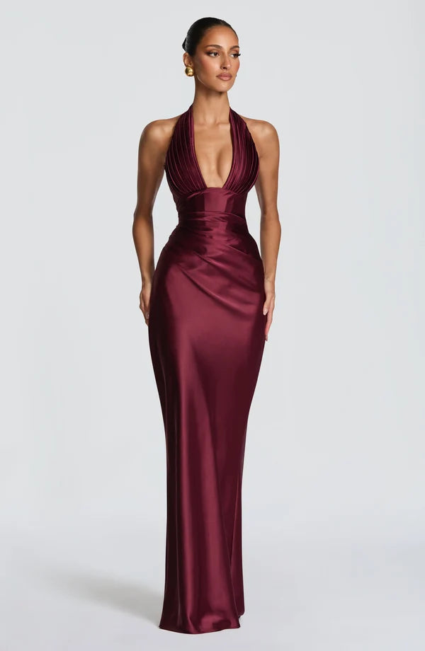 Phoebe | Women's Satin Gown Wedding Guest Dress