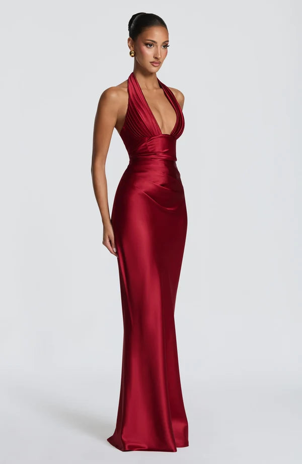 Phoebe | Women's Satin Gown Wedding Guest Dress