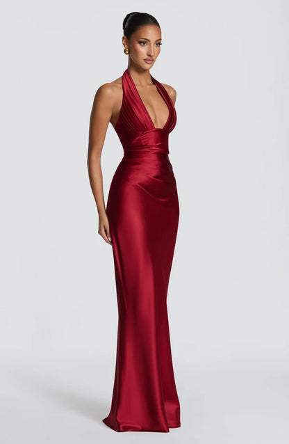 Phoebe | Women's Satin Gown Wedding Guest Dress