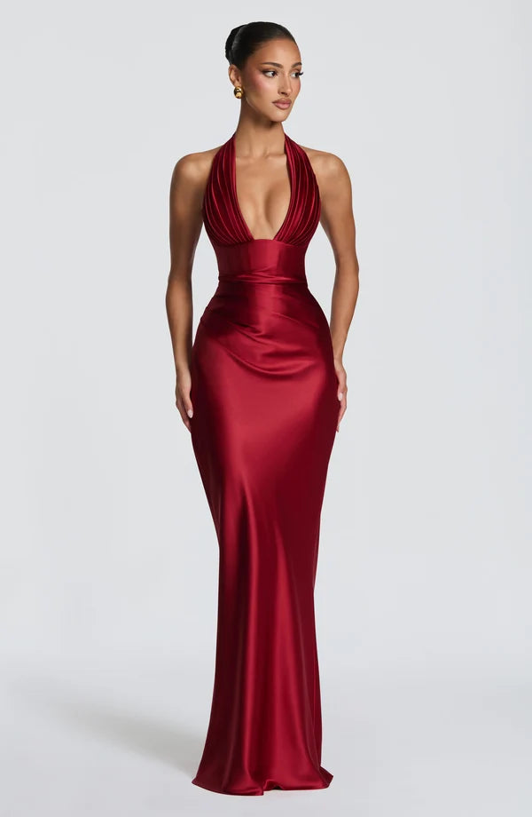 Phoebe | Women's Satin Gown Wedding Guest Dress