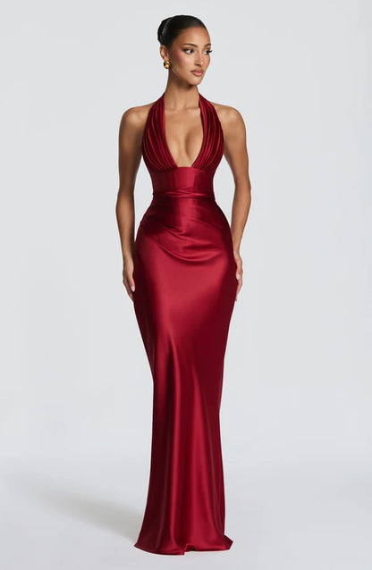 Phoebe | Women's Satin Gown Wedding Guest Dress
