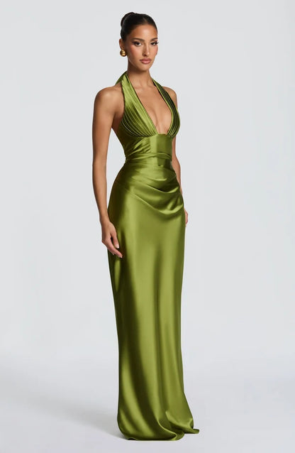 Phoebe | Women's Satin Gown Wedding Guest Dress