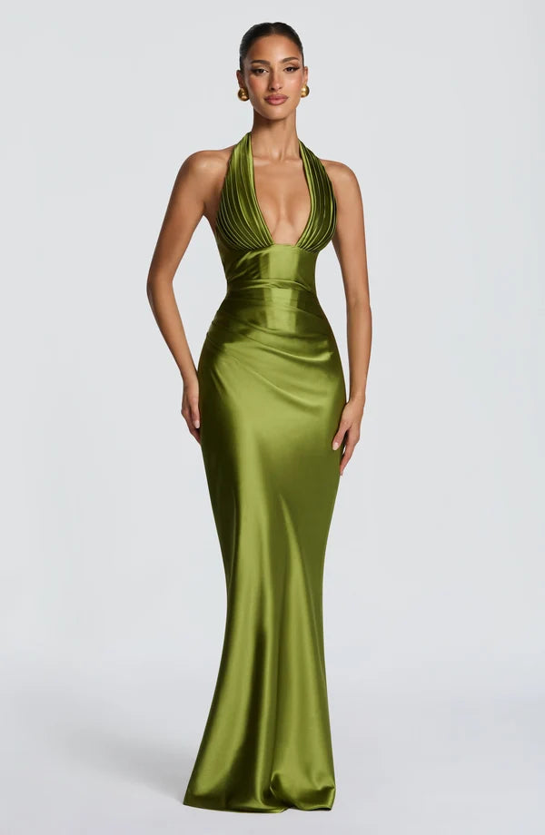 Phoebe | Women's Satin Gown Wedding Guest Dress