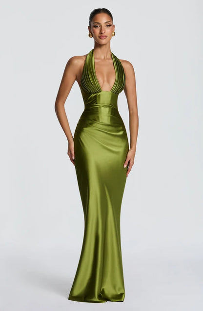 Phoebe | Women's Satin Gown Wedding Guest Dress