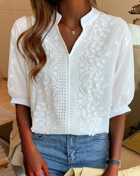 Emily | Women's Embroided Shortsleeve Blouse