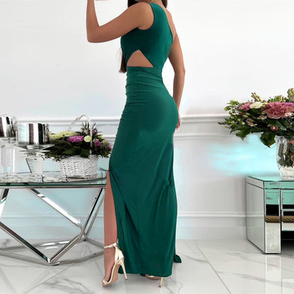 Evie | Women's One-Shoulder Ruched Maxi Dress