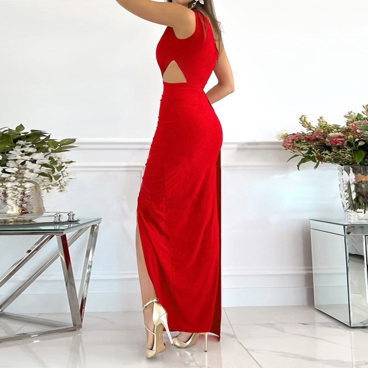 Evie | Women's One-Shoulder Ruched Maxi Dress