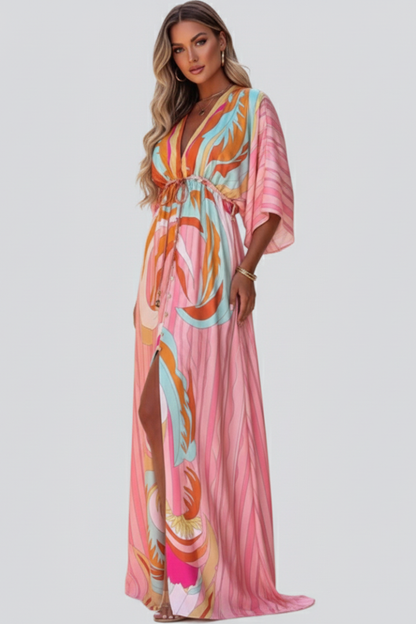 Esme | Women's Summer Printed Batwing Sleeves Dress