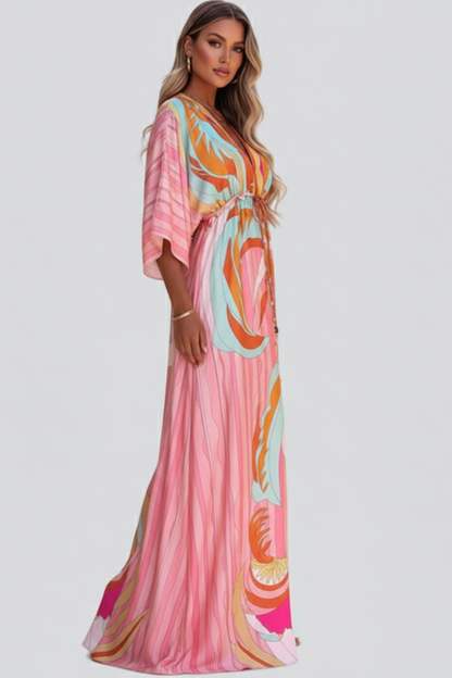 Esme | Women's Summer Printed Batwing Sleeves Dress