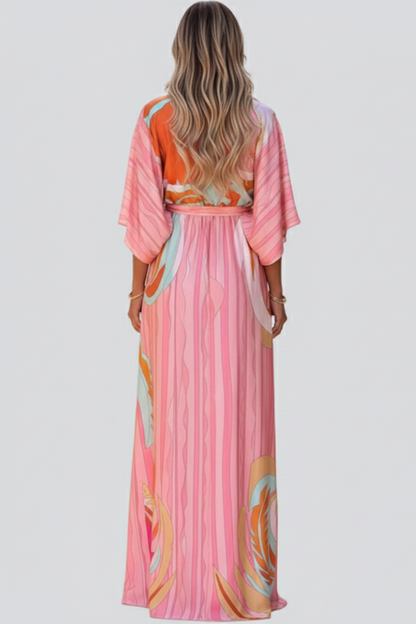 Esme | Women's Summer Printed Batwing Sleeves Dress