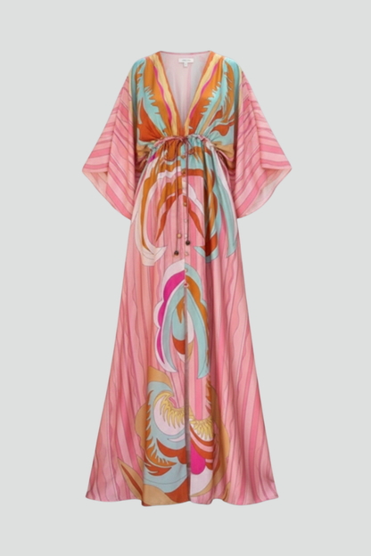Esme | Women's Summer Printed Batwing Sleeves Dress