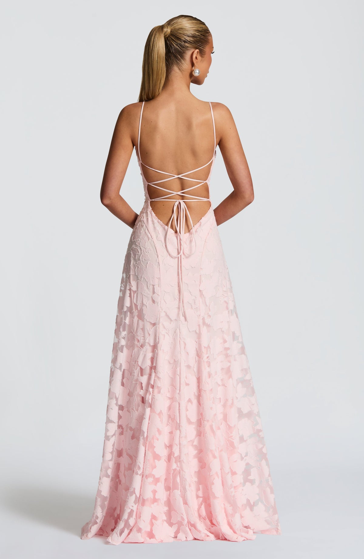 Harriet | Women's Lace-Back Wedding Guest Dress Maxi Gown