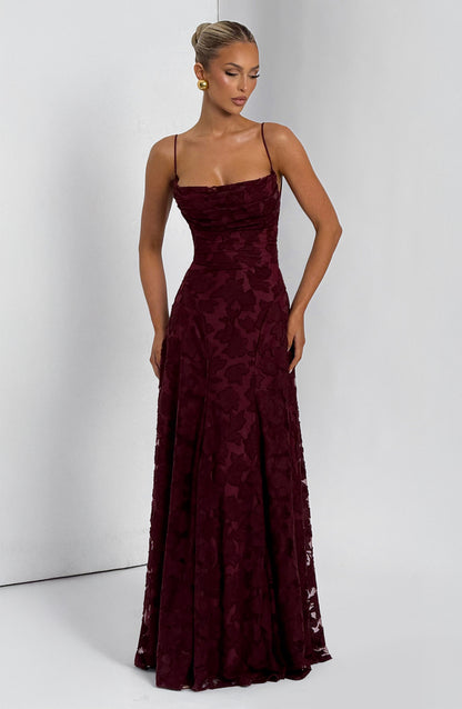Harriet | Women's Lace-Back Wedding Guest Dress Maxi Gown
