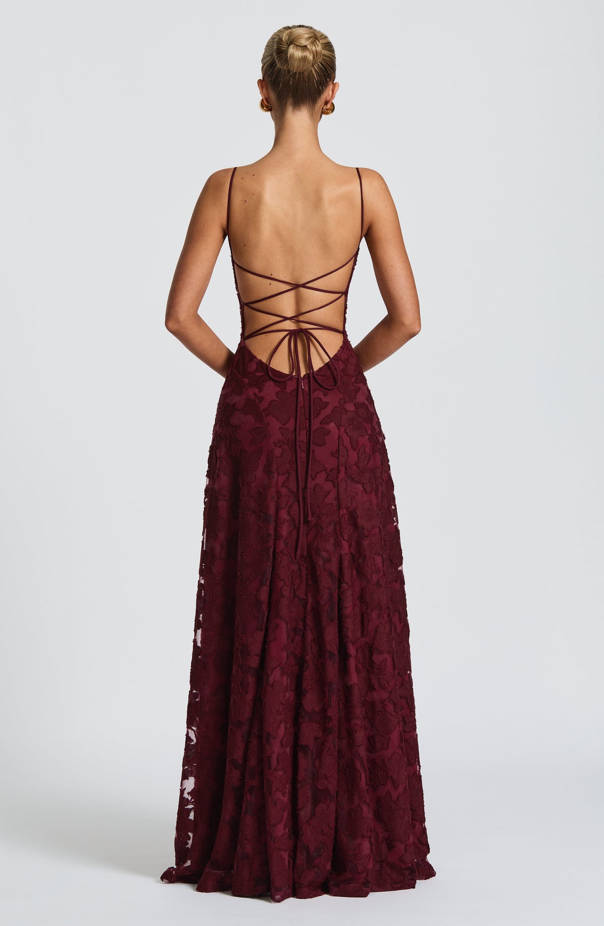 Harriet | Women's Lace-Back Wedding Guest Dress Maxi Gown