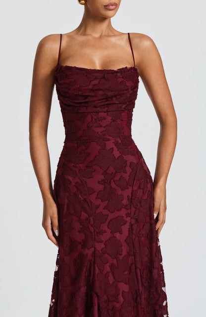 Harriet | Women's Lace-Back Wedding Guest Dress Maxi Gown