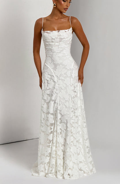 Harriet | Women's Lace-Back Wedding Guest Dress Maxi Gown