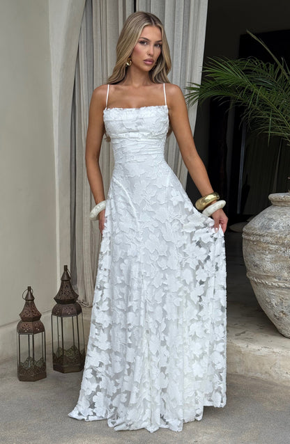 Harriet | Women's Lace-Back Wedding Guest Dress Maxi Gown