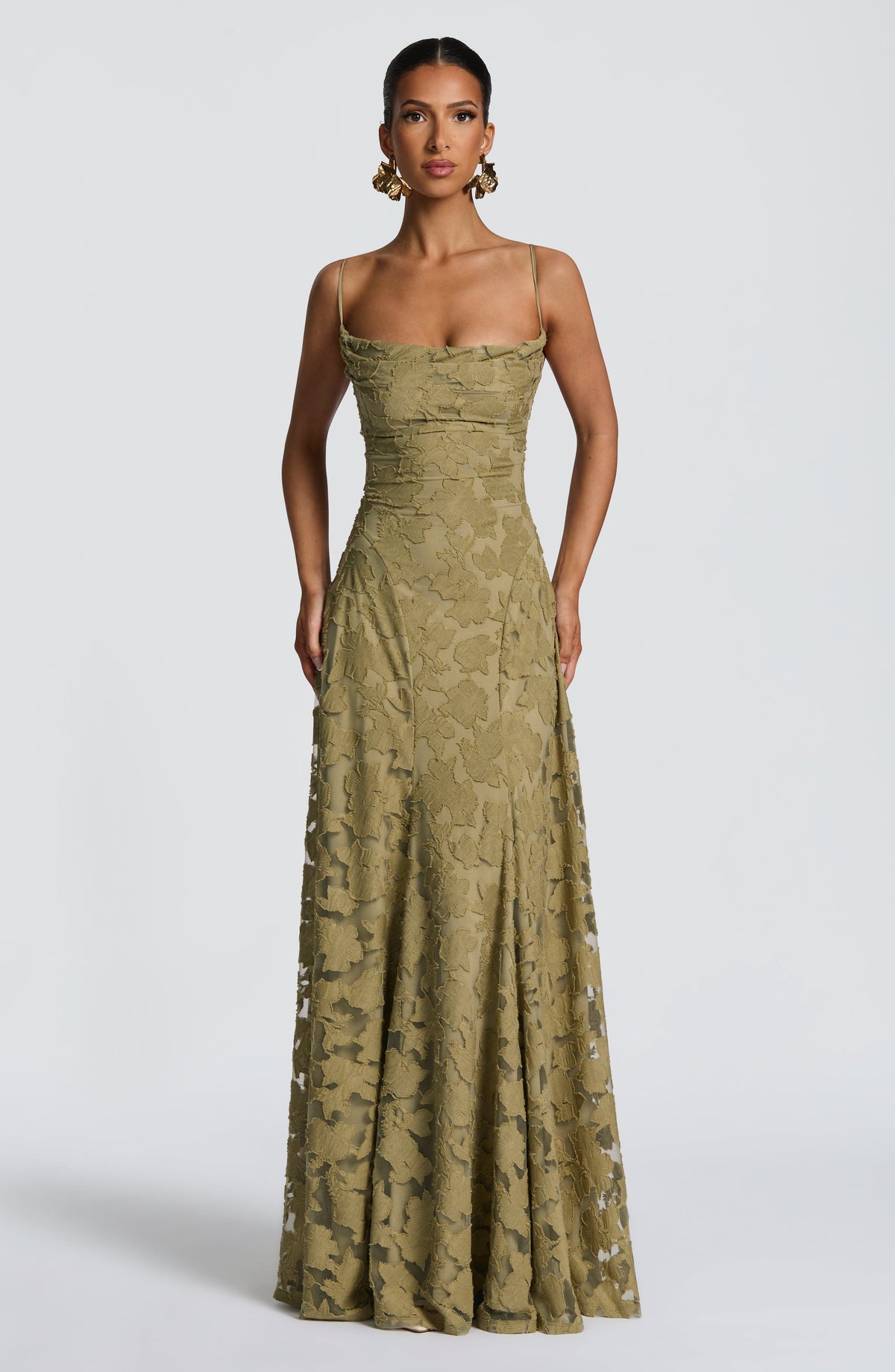 Harriet | Women's Lace-Back Wedding Guest Dress Maxi Gown