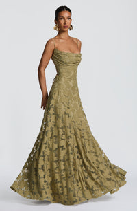 Harriet | Women's Lace-Back Wedding Guest Dress Maxi Gown