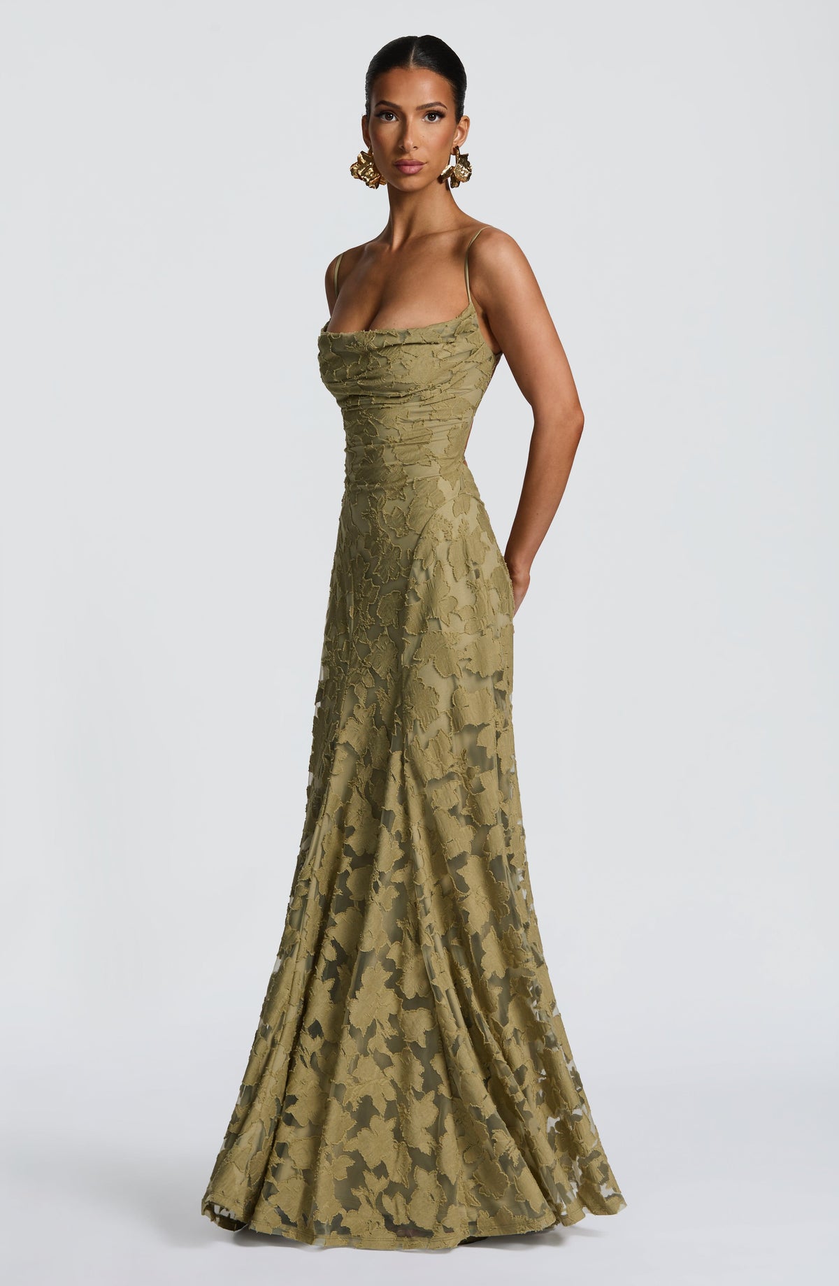 Harriet | Women's Lace-Back Wedding Guest Dress Maxi Gown
