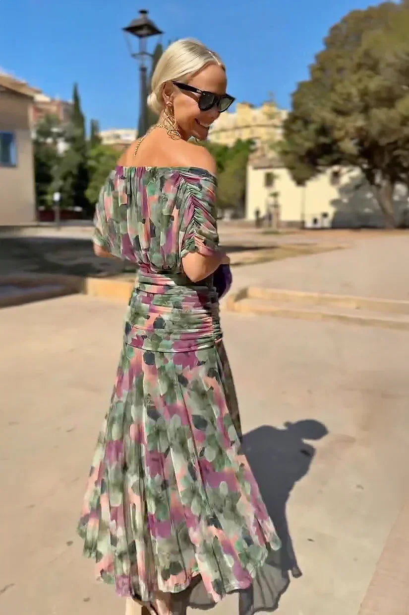 Georgia | Women's Ruched Off-Shoulder Maxi Dress