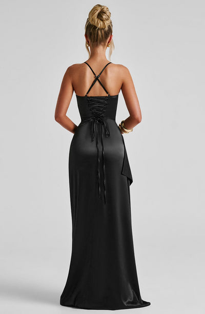 Skye | Women's Evening Satin Cross-Back Dress