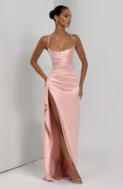 Skye | Women's Evening Satin Cross-Back Dress