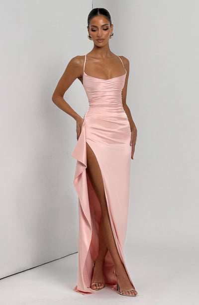 Skye | Women's Evening Satin Cross-Back Dress